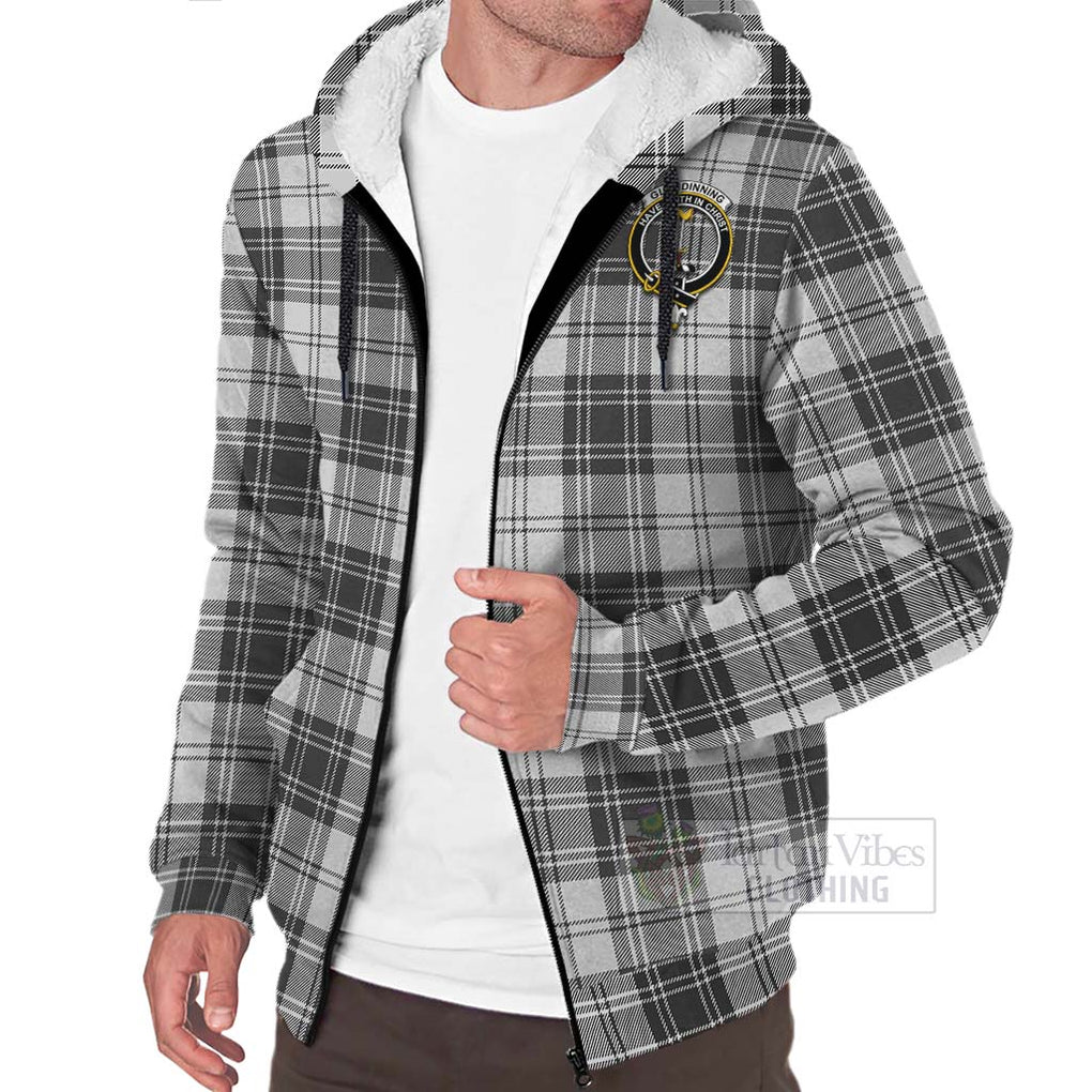 Glendinning Tartan Sherpa Hoodie with Family Crest Celtic Skull Style Unisex - Tartan Vibes Clothing