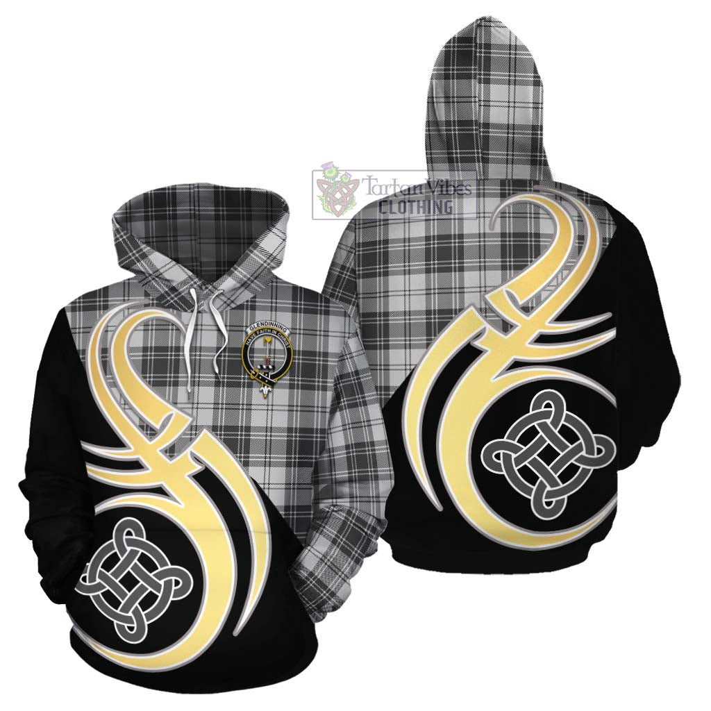 Glendinning Tartan Cotton Hoodie with Family Crest and Celtic Symbol Style Zip Hoodie - Tartan Vibes Clothing