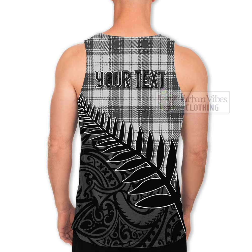 Tartan Vibes Clothing Glendinning Crest Tartan Men's Tank Top with New Zealand Silver Fern Half Style