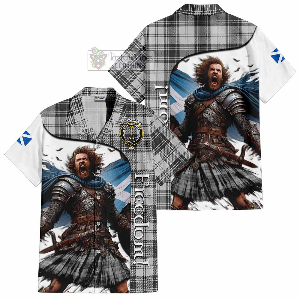 Glendinning Crest Tartan Hawaiian Shirt Inspired by the Freedom of Scottish Warrior - Tartan Vibes Clothing