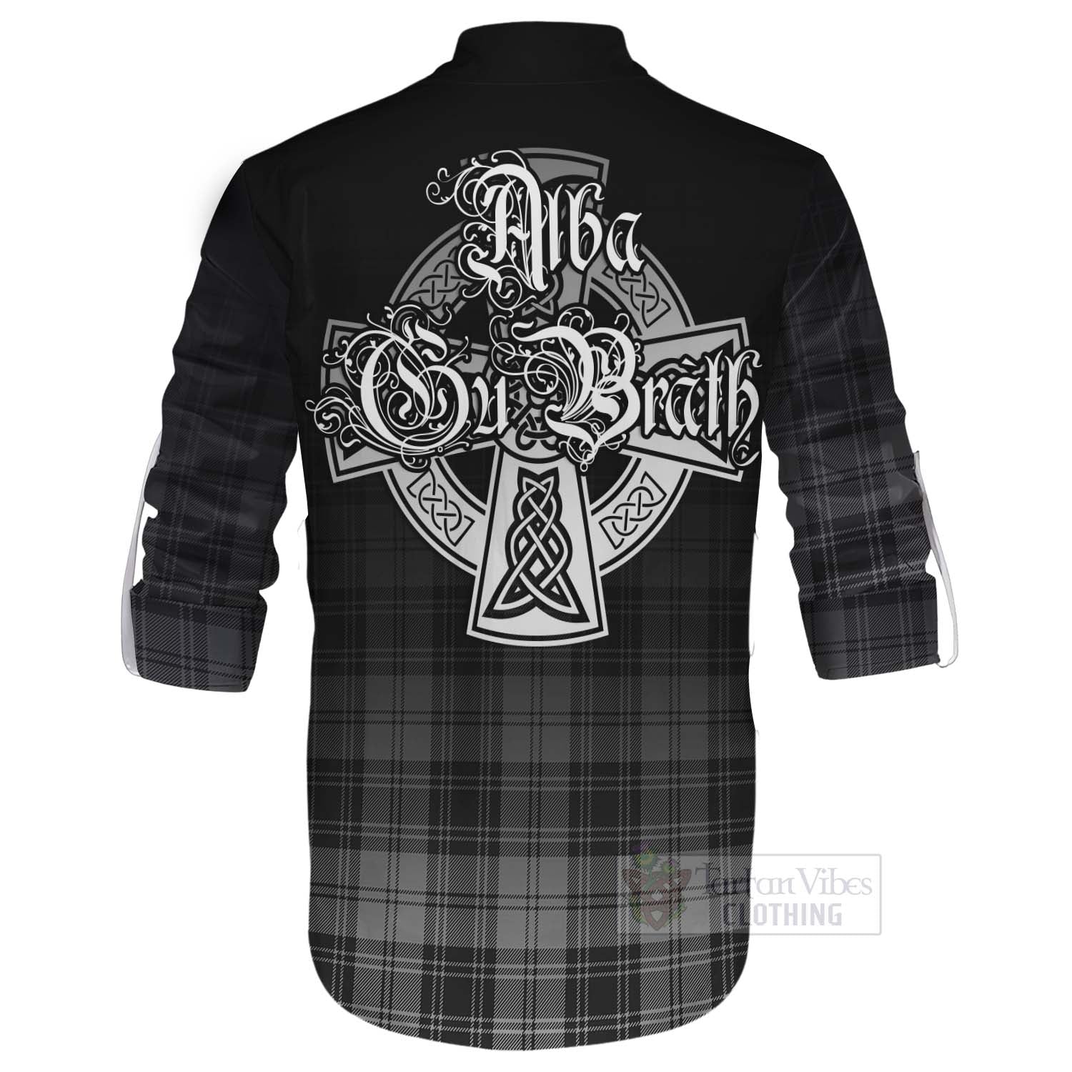 Glendinning Tartan Ghillie Kilt Shirt Featuring Alba Gu Brath Family Crest Celtic Inspired - Tartan Vibes Clothing