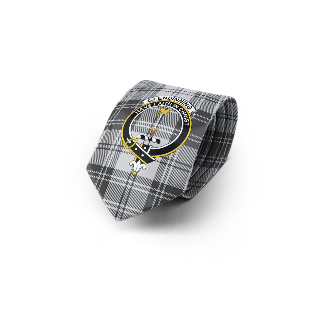 Glendinning Tartan Classic Necktie with Family Crest - Tartan Vibes Clothing