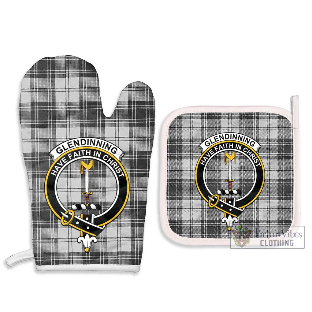 Glendinning Tartan Combo Oven Mitt & Pot-Holder with Family Crest - Tartan Vibes Clothing