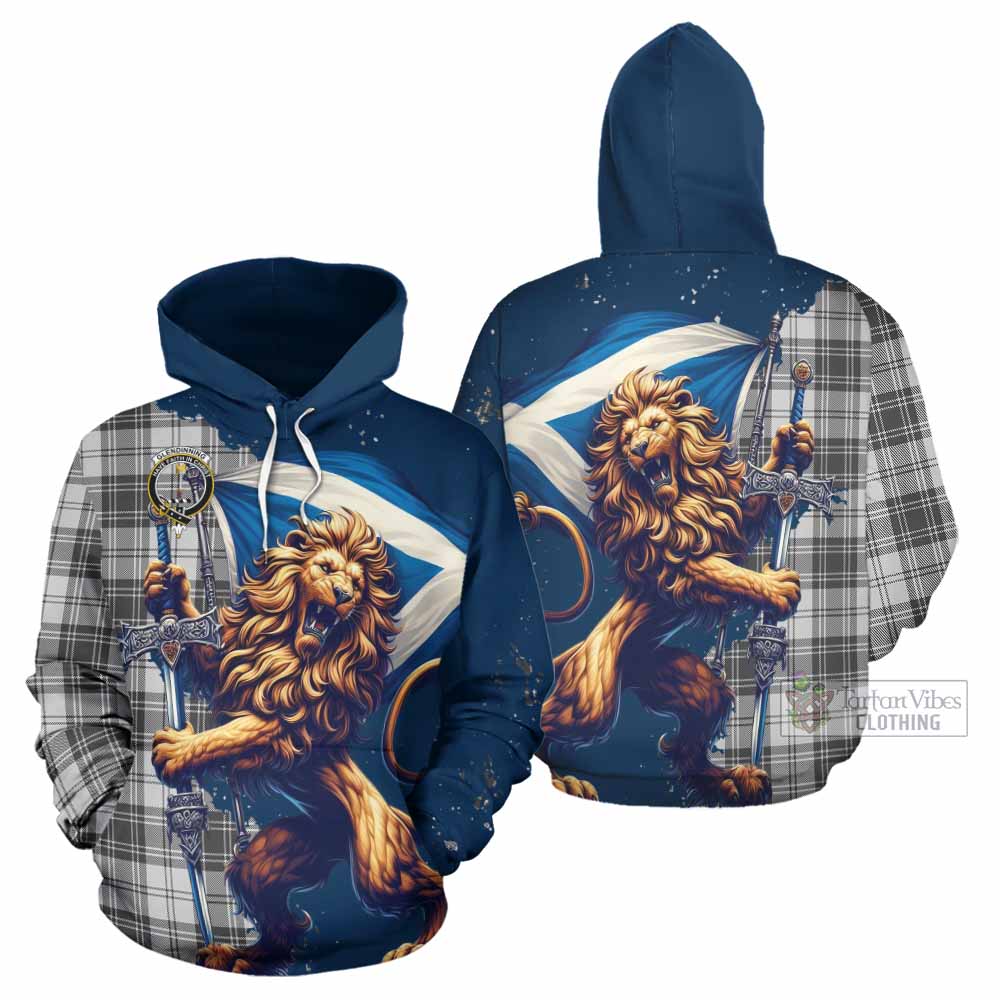 Glendinning Tartan Family Crest Hoodie with Scottish Majestic Lion - Tartan Vibes Clothing