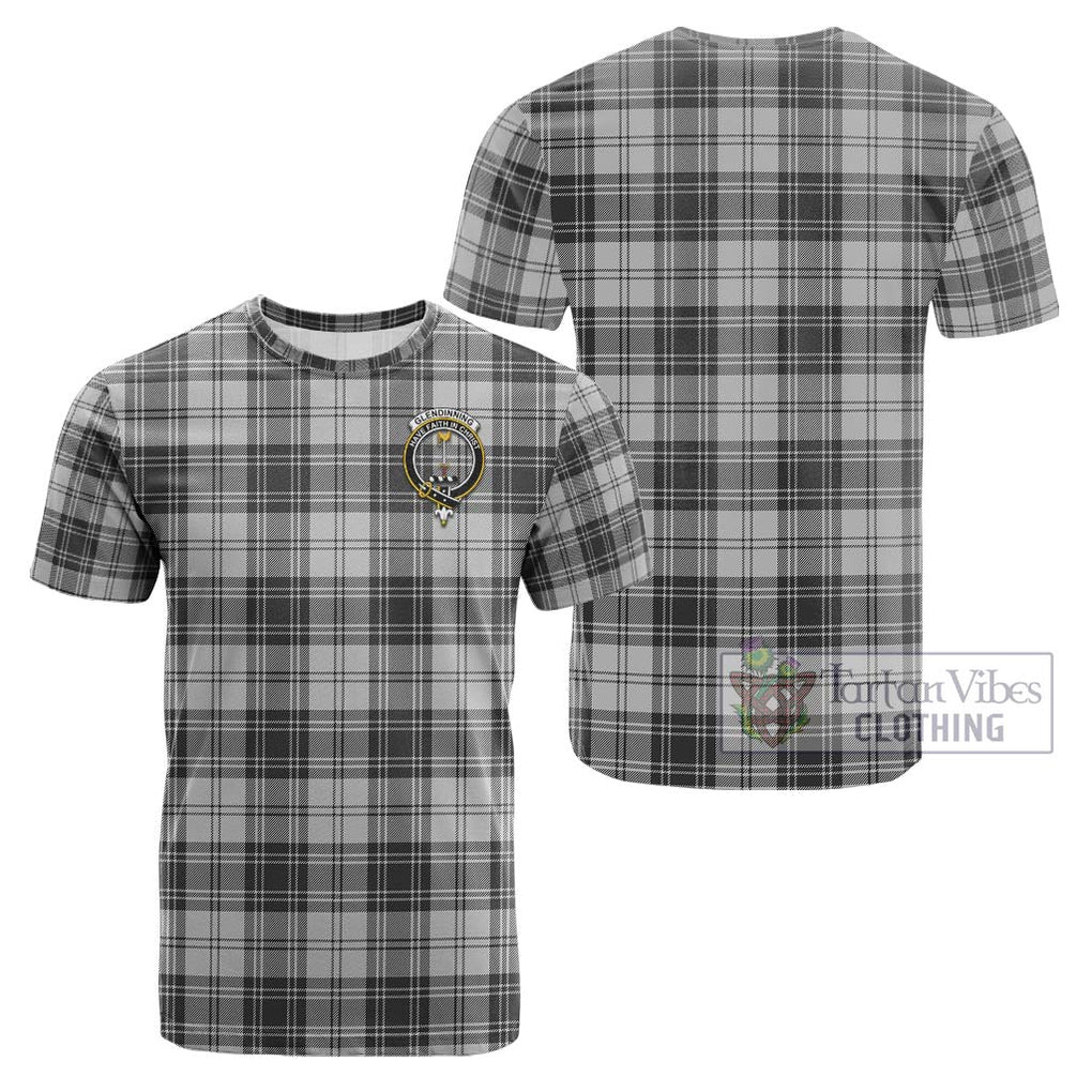 Glendinning Tartan Cotton T-Shirt with Family Crest - Tartan Vibes Clothing