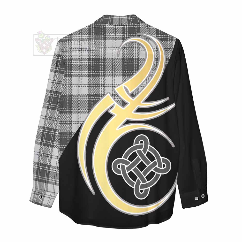 Glendinning Tartan Women's Casual Shirt with Family Crest and Celtic Symbol Style - Tartan Vibes Clothing