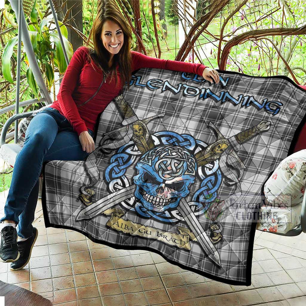 Glendinning Tartan Quilt with Celtic Skull Alba Gu Brath Style - Tartan Vibes Clothing