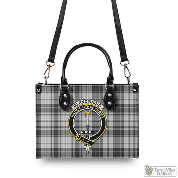 Glendinning Tartan Luxury Leather Handbags with Family Crest - Tartan Vibes Clothing