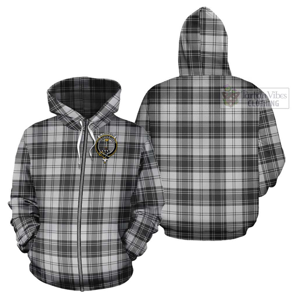 Glendinning Tartan Cotton Hoodie with Family Crest - Tartan Vibes Clothing
