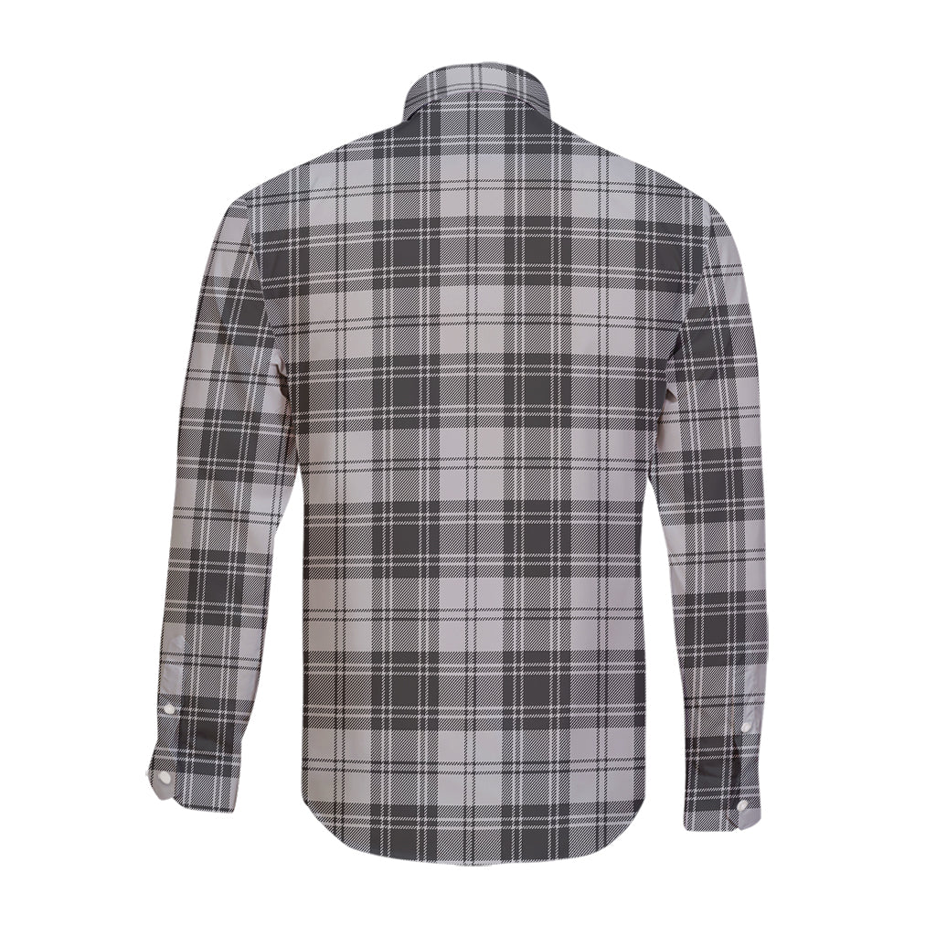 Glendinning Tartan Long Sleeve Button Up Shirt with Family Crest - Tartan Vibes Clothing