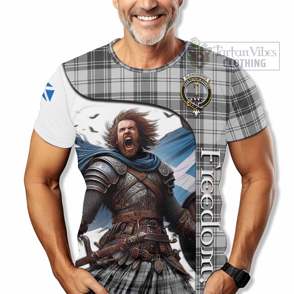 Glendinning Crest Tartan T-Shirt Inspired by the Freedom of Scottish Warrior - Tartan Vibes Clothing