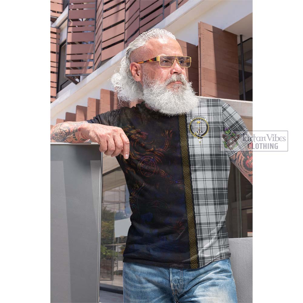 Tartan Vibes Clothing Glendinning Tartan Family Crest Cotton T-shirt Alba Gu Brath Be Brave Lion Ancient Style