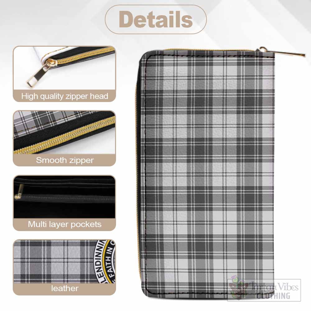 Glendinning Tartan Women's Leather Wallet with Family Crest - Tartan Vibes Clothing