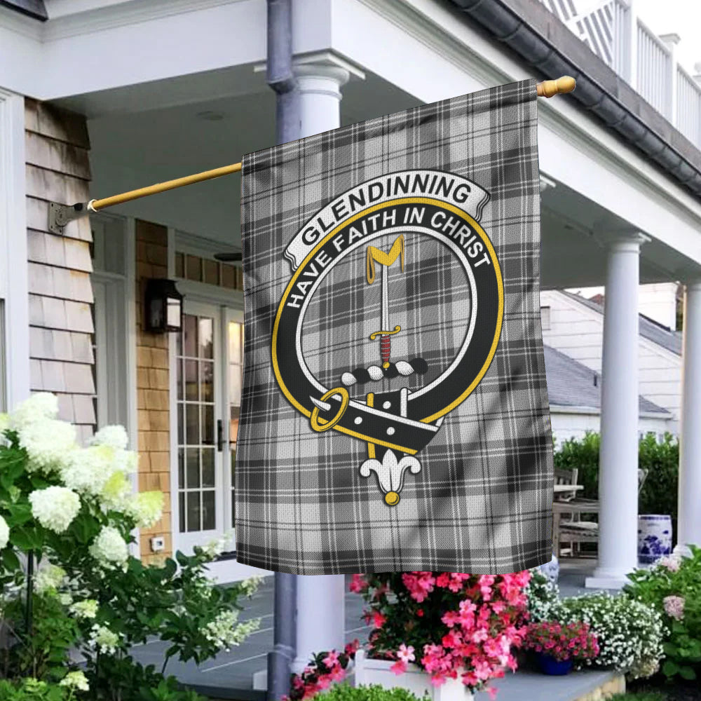 Glendinning Tartan Flag with Family Crest - Tartan Vibes Clothing