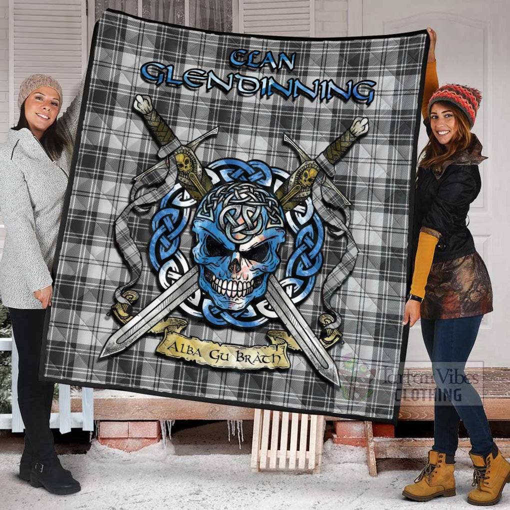 Glendinning Tartan Quilt with Celtic Skull Alba Gu Brath Style - Tartan Vibes Clothing