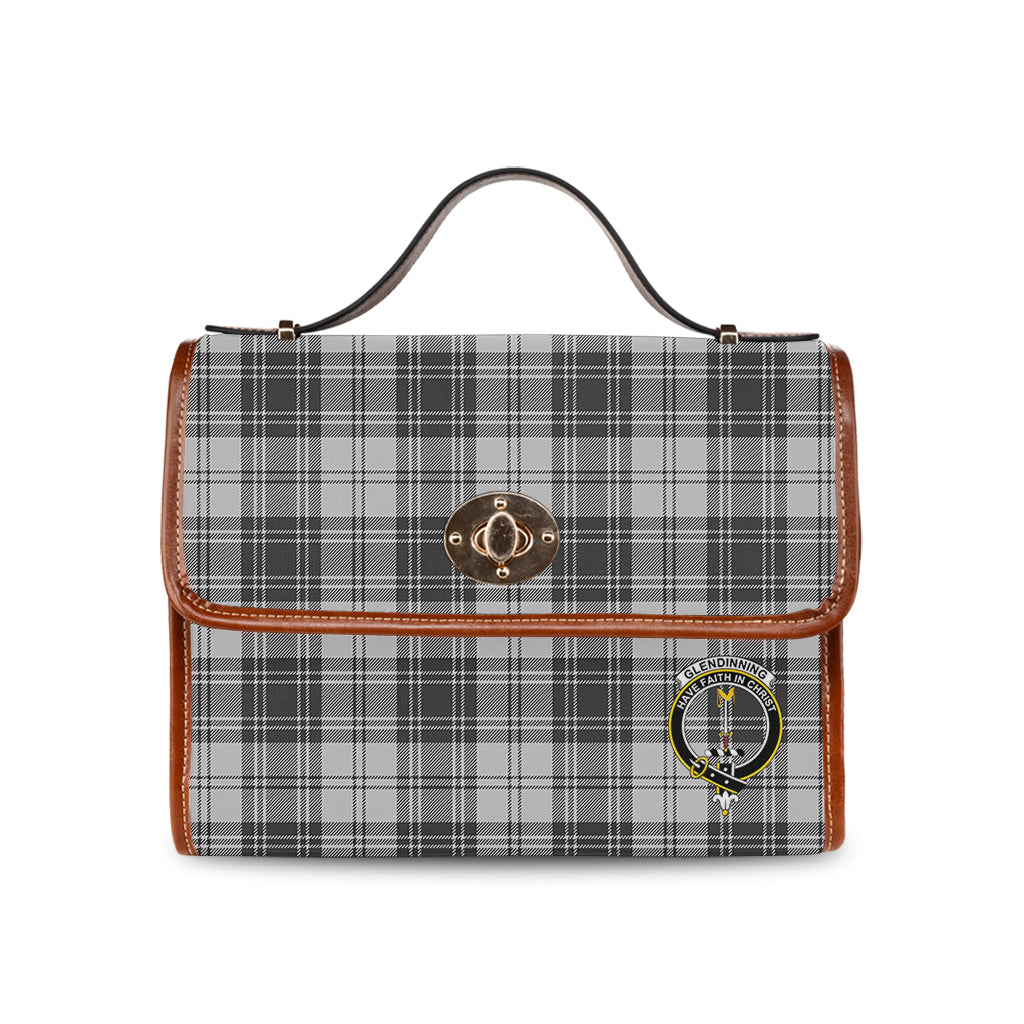 glendinning-tartan-leather-strap-waterproof-canvas-bag-with-family-crest