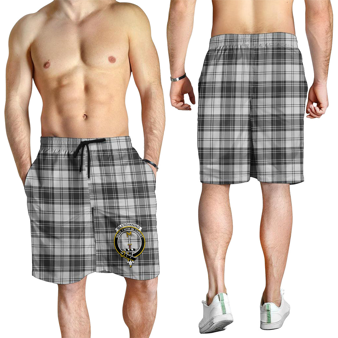 Glendinning Tartan Mens Shorts with Family Crest - Tartan Vibes Clothing