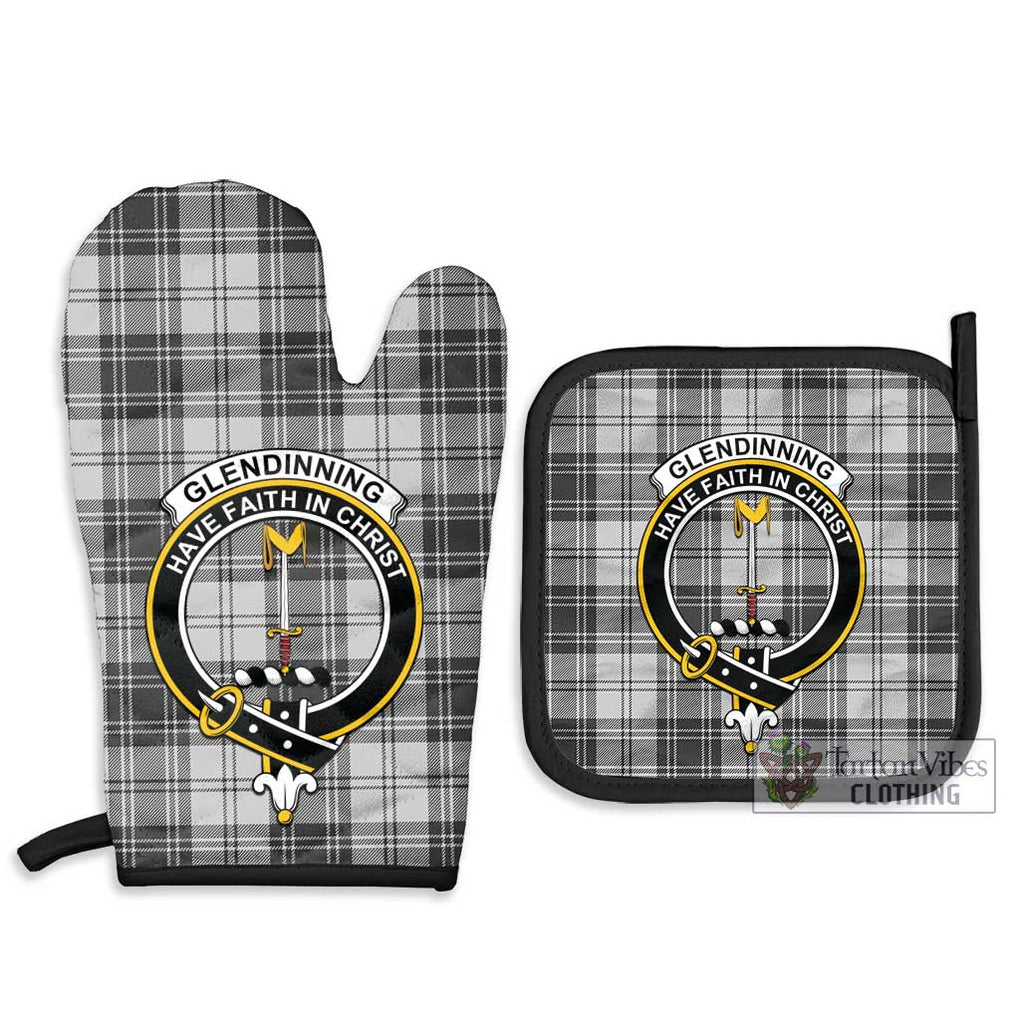 Glendinning Tartan Combo Oven Mitt & Pot-Holder with Family Crest - Tartan Vibes Clothing
