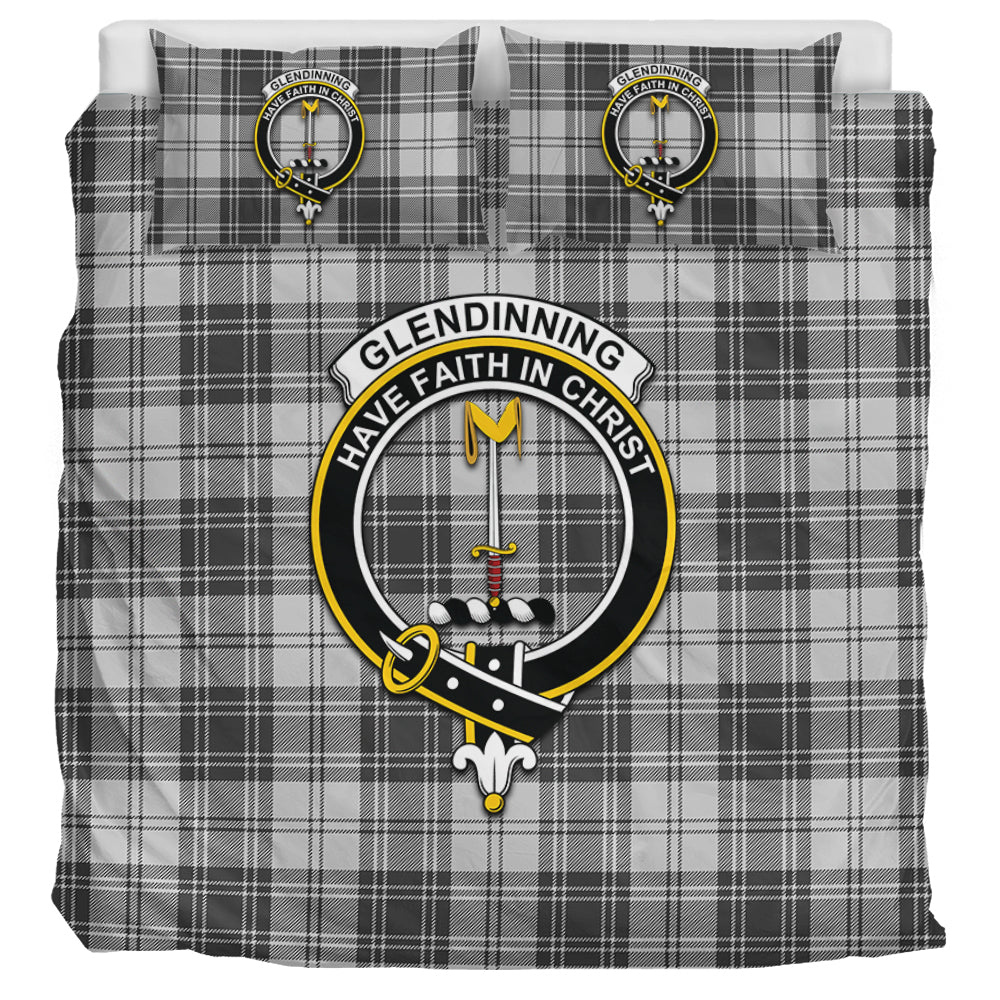 Glendinning Tartan Bedding Set with Family Crest UK Bedding Set UK Super King 104*94 inch - Tartan Vibes Clothing