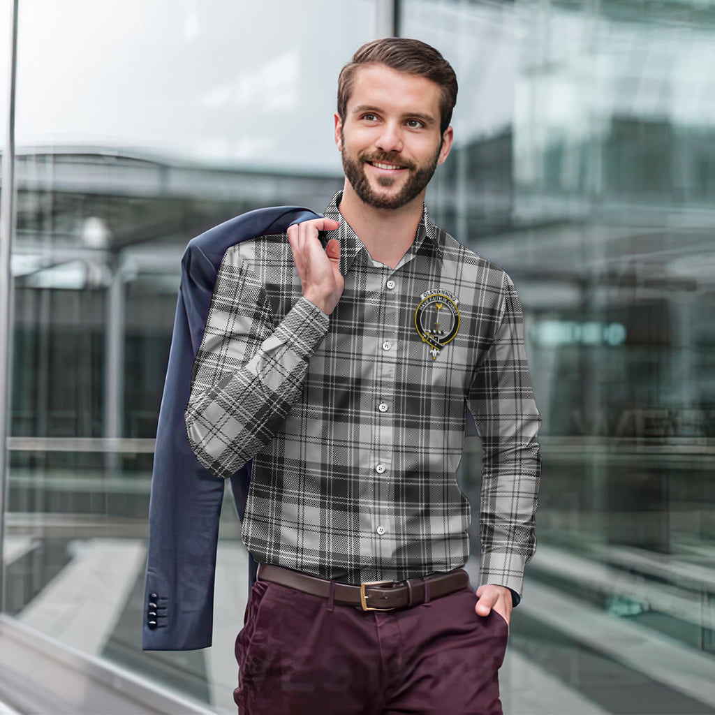 Glendinning Tartan Long Sleeve Button Up Shirt with Family Crest - Tartan Vibes Clothing