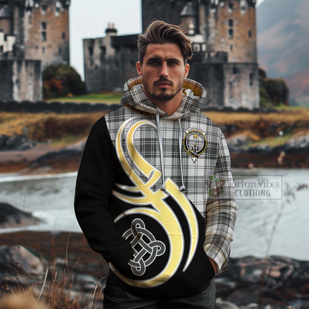 Glendinning Tartan Cotton Hoodie with Family Crest and Celtic Symbol Style - Tartan Vibes Clothing