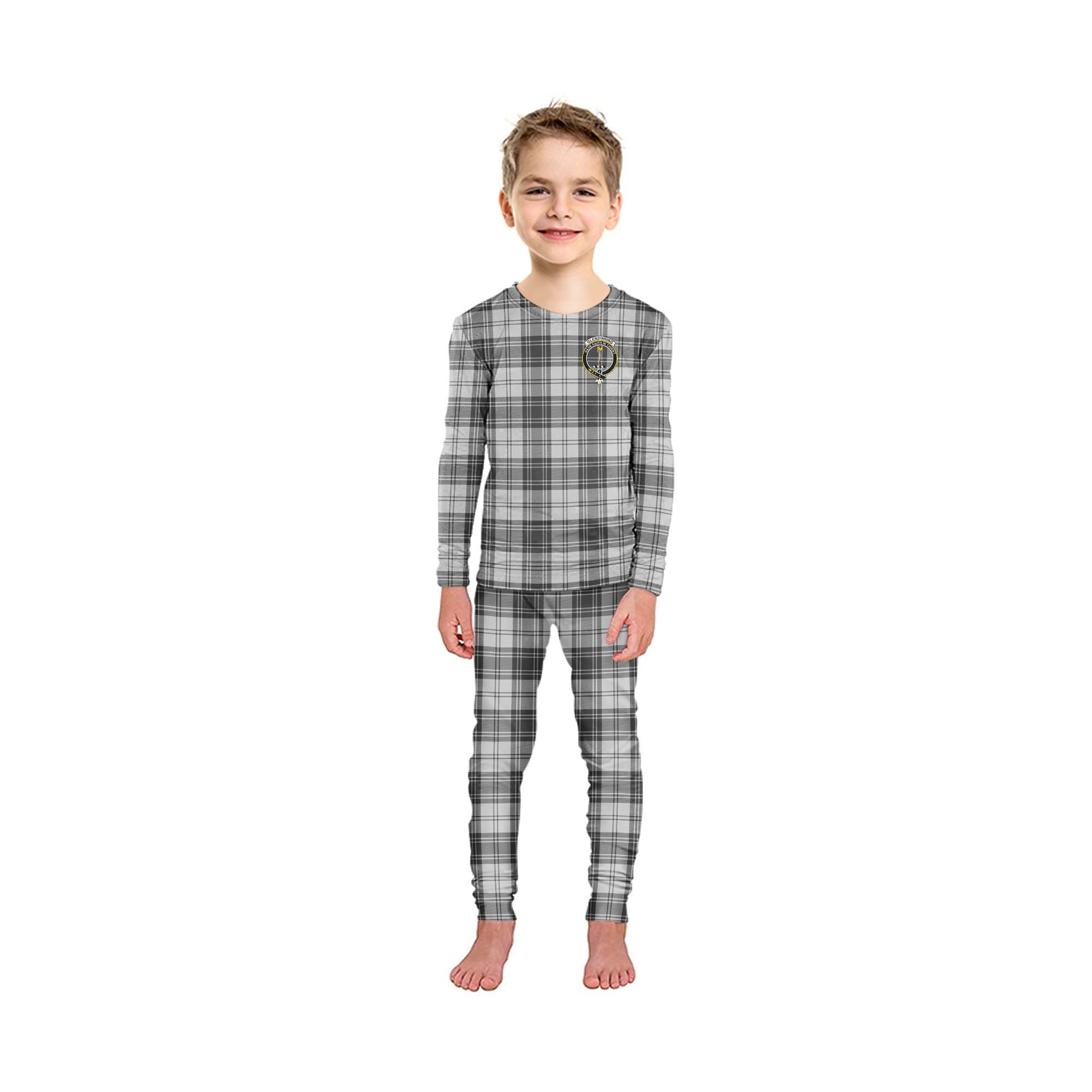 Glendinning Tartan Pajamas Family Set with Family Crest - Tartan Vibes Clothing