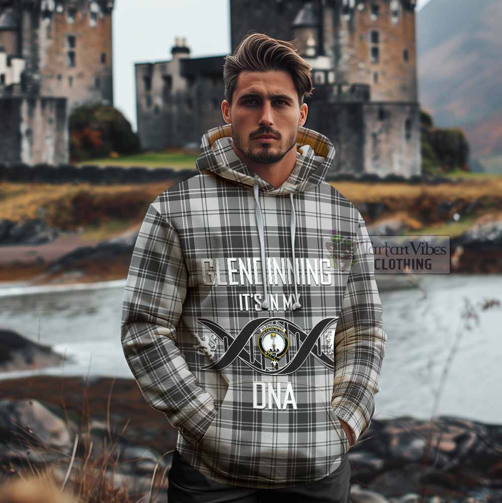 Glendinning Tartan Cotton Hoodie with Family Crest DNA In Me Style - Tartan Vibes Clothing