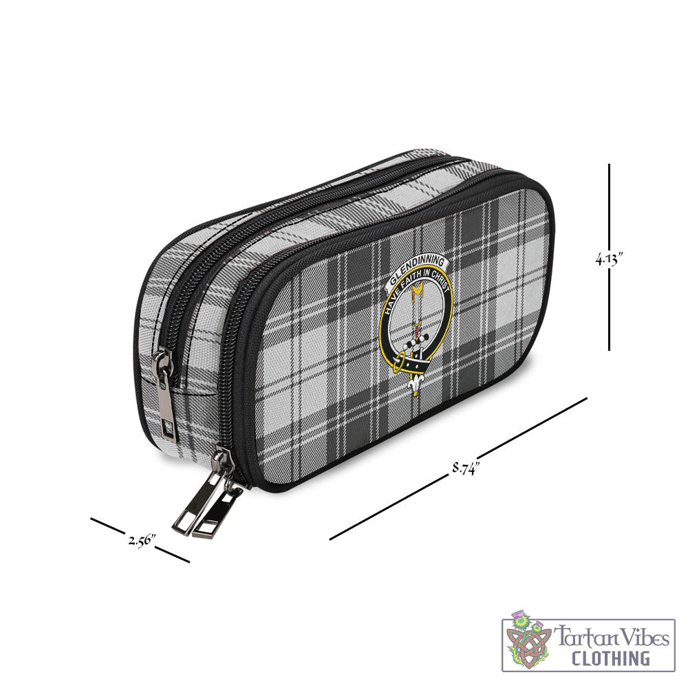 Glendinning Tartan Pen and Pencil Case with Family Crest - Tartan Vibes Clothing