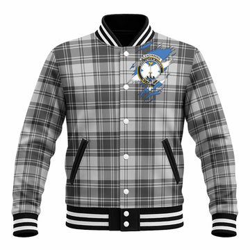 Glendinning Clan Crest In Me Tartan Baseball Jacket Scotland Flag Style