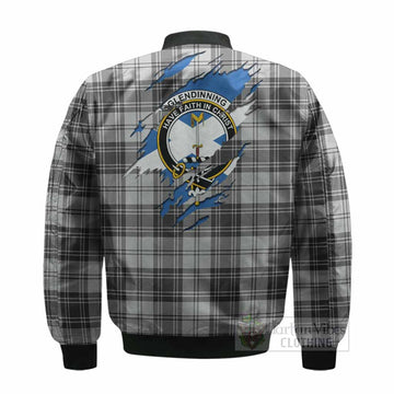 Glendinning Clan Crest In Me Tartan Bomber Jacket Scotland Flag Style