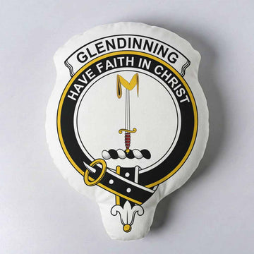 Glendinning Clan Crest Shaped Throw Pillow, Scottish Clan Badge Decorative Pillow - Tartan Vibes Clothing
