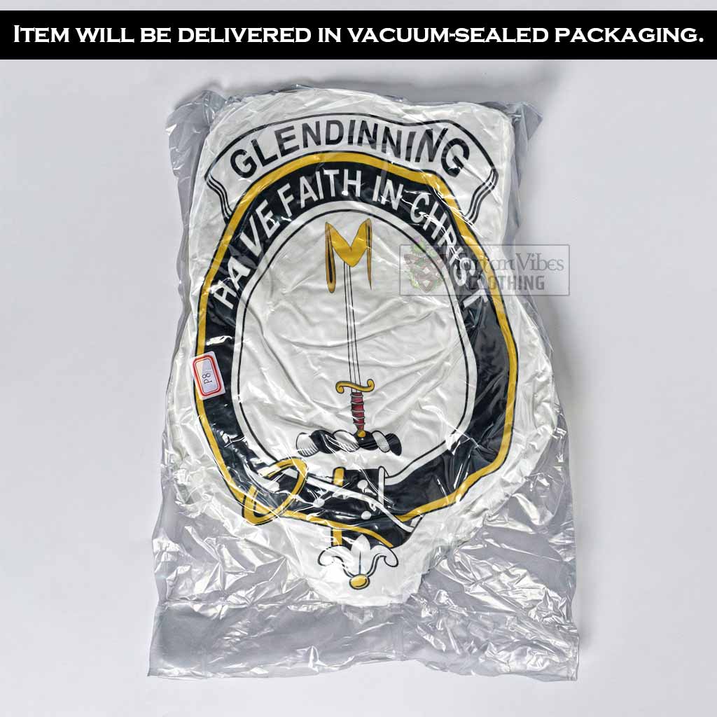 Glendinning Clan Crest Shaped Throw Pillow, Scottish Clan Badge Decorative Pillow - Tartan Vibes Clothing
