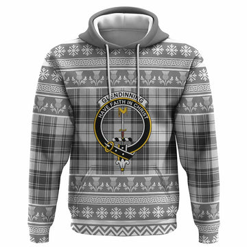 Glendinning Clan Tartan Christmas Hoodie with Family Crest