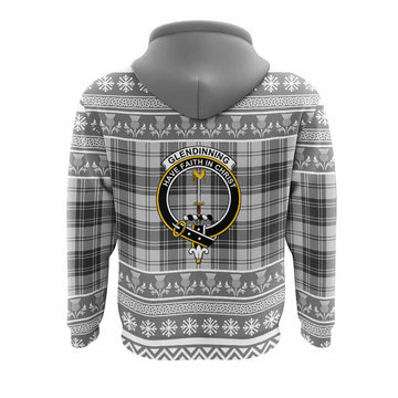 Glendinning Clan Tartan Christmas Hoodie with Family Crest
