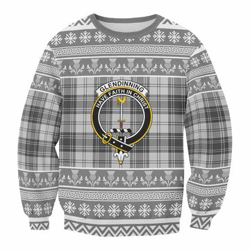 Glendinning Clan Tartan Christmas Sweatshirt with Family Crest
