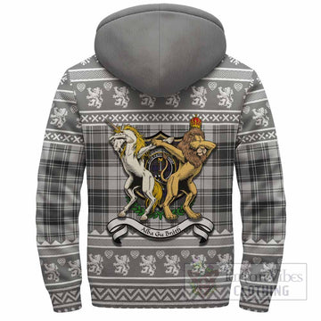 Glendinning Clan Tartan Crest Christmas Fleece Hoodie Coat of Arms Funny Style