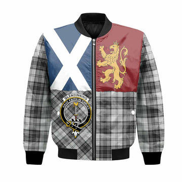 Glendinning Crest Tartan Bomber Jacket with Lion Rampant Saltire Style