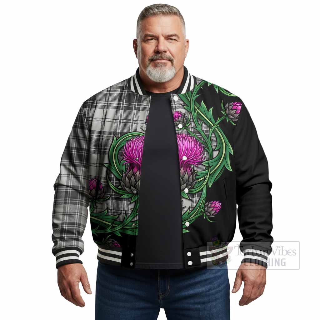 Glendinning Tartan Baseball Jacket Resilient Scottish Thistle - Tartan Vibes Clothing