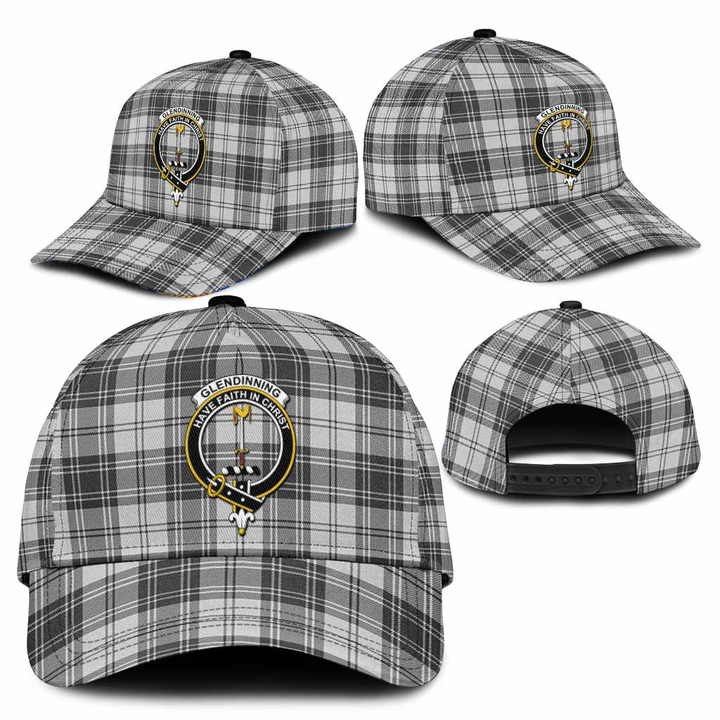 Glendinning Tartan Classic Cap with Family Crest