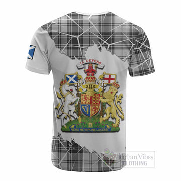 Glendinning Tartan Cotton T-shirt with Family Crest and Lion Rampant Grunge Style