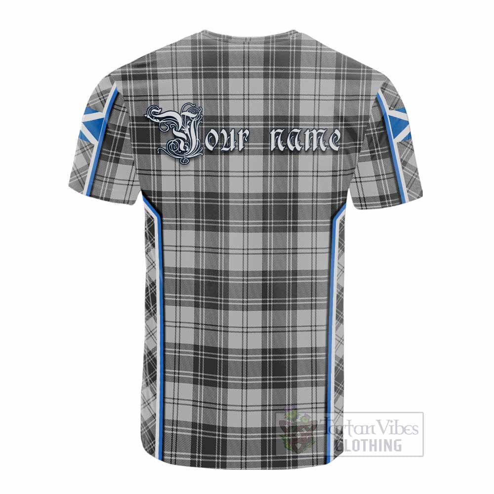 Glendinning Tartan Crest Cotton T-shirt Scotland Coat of Arm Flag Style - Tartan Vibes Clothing