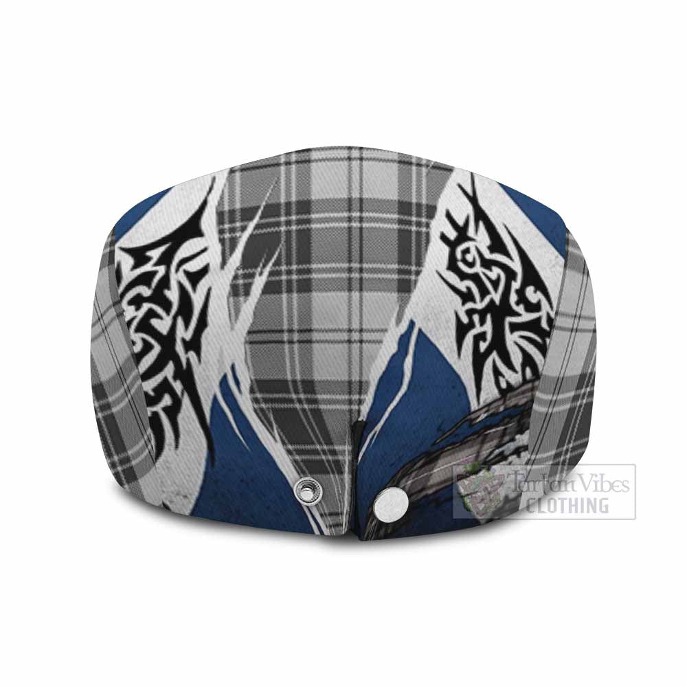 Glendinning Tartan Flat Cap, Jeff Cap Scotland Flag Ripped Tribal Design