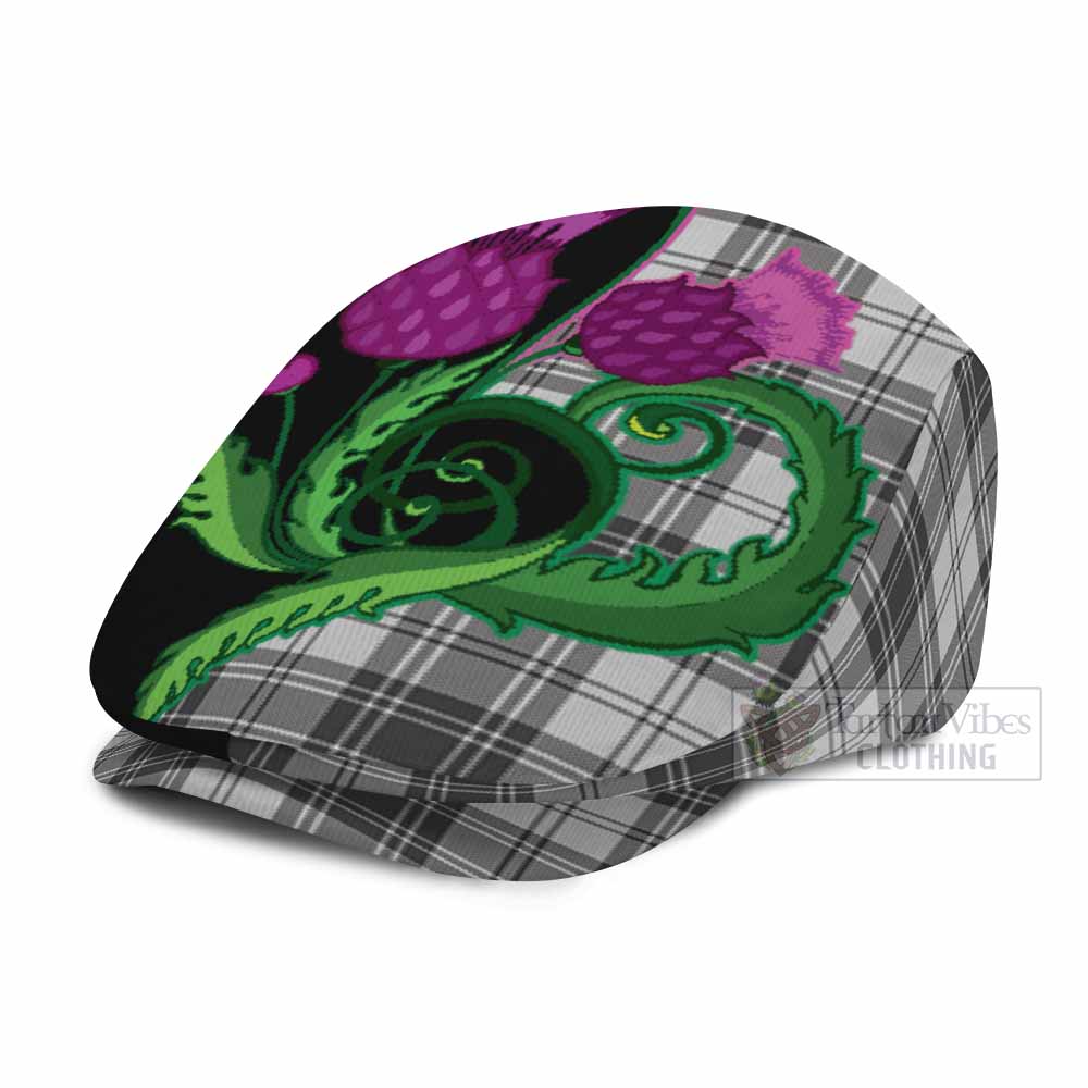 Glendinning Tartan Flat Cap, Jeff Cap Traditional Scottish Thistle