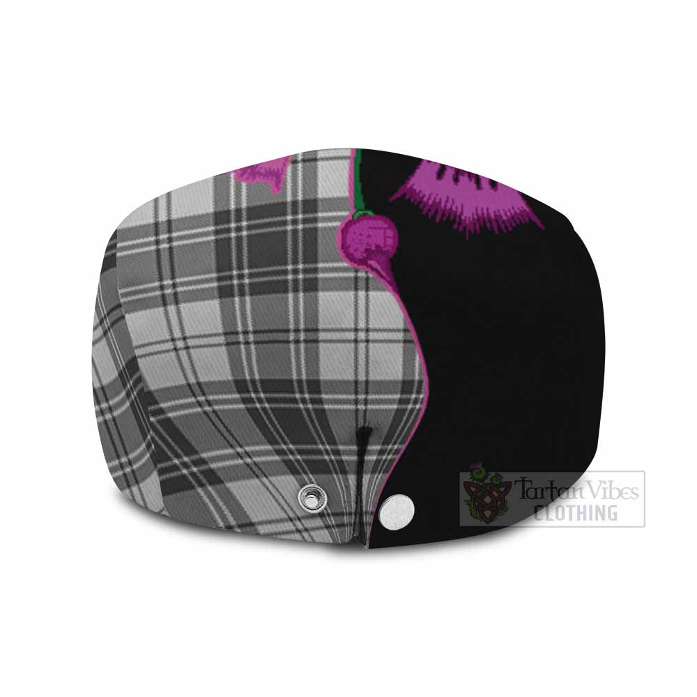 Glendinning Tartan Flat Cap, Jeff Cap Traditional Scottish Thistle