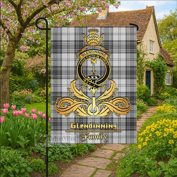 Glendinning Tartan Garden Flag with Highland Thistle Cherish Family Crest Style