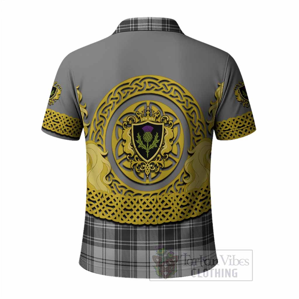 Glendinning Tartan Polo Shirt Unicorn Celtic Knot And Thistle Emblem