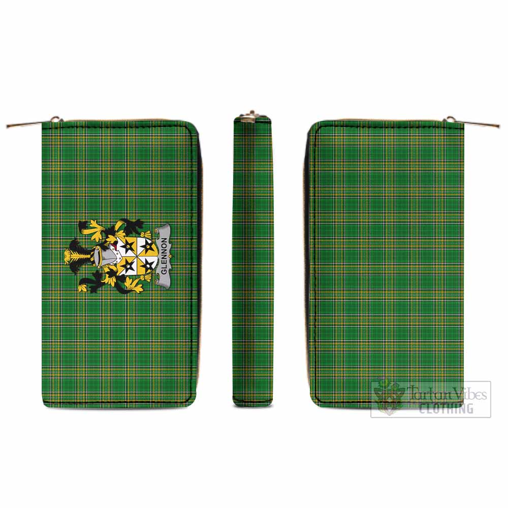 Glennon Irish Clan Tartan Women's Leather Wallet with Coat of Arms - Tartan Vibes Clothing