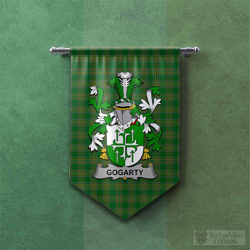 Gogarty Irish Clan Tartan Gonfalon, Tartan Banner with Coat of Arms