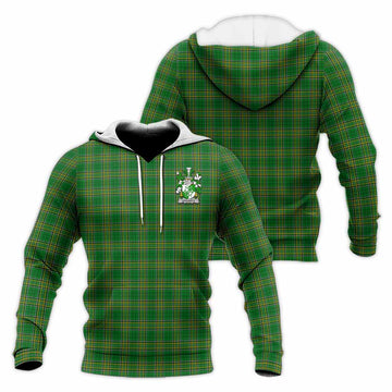 Tartan Vibes Clothing Gogarty Irish Clan Tartan Knitted Hoodie with Coat of Arms