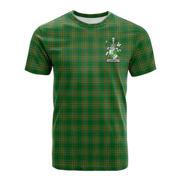 Gogarty Irish Clan Tartan Cotton T-shirt with Coat of Arms